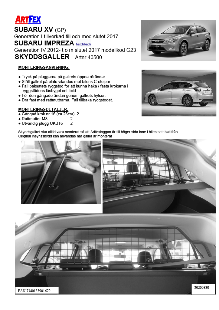 40500 Subaru XV Impreza 12-17 Sg10241024_1
